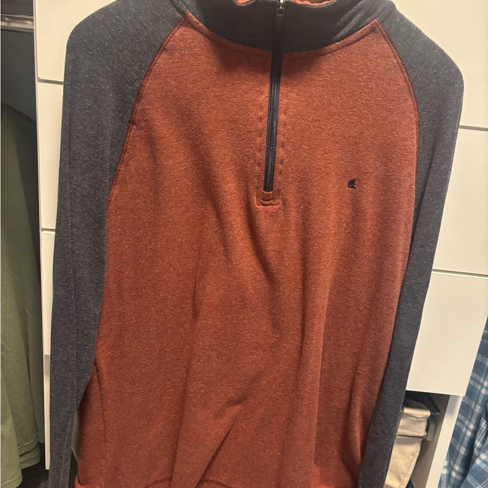 Tailor Vintage Rust and Gray Pullover